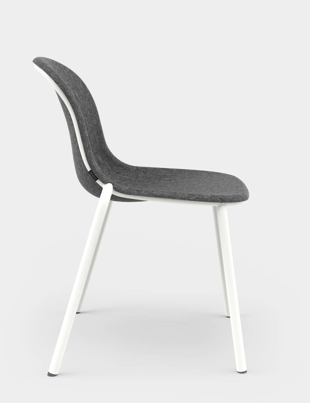 LJ 2 PET Felt Stack Chair Dark Grey / White