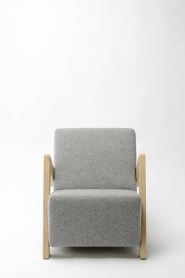 Daddy's Chair Lounge Chair Light Grey / Solid Oak