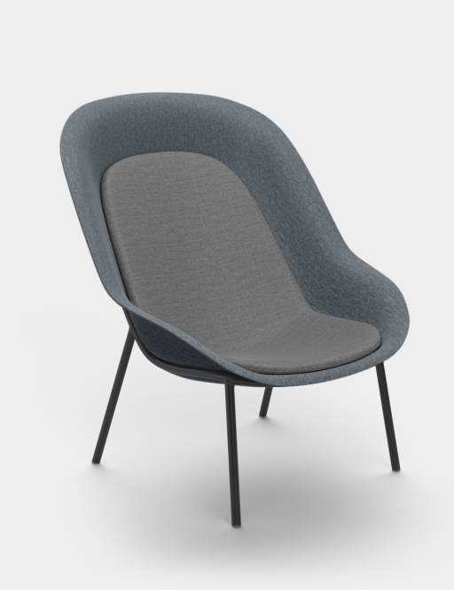 Nook PET Felt Lounge Chair Dark Grey / Black Fiord 171