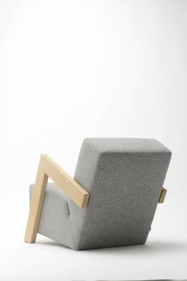 Daddy's Chair Fauteuil Lichtgrijs / Massief Eiken