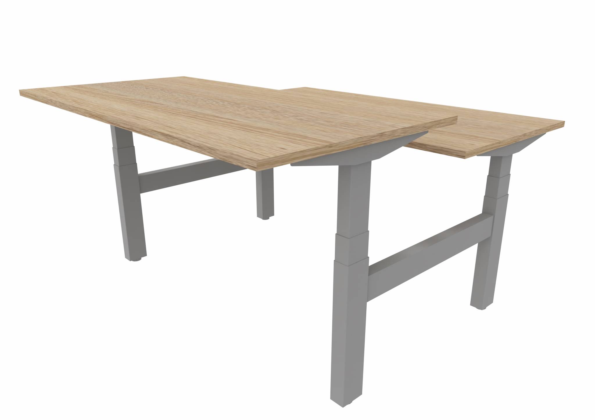 Electric Sit/Stand Duo Desk - Aluminium / Robson Oak / 160 x 80 cm
