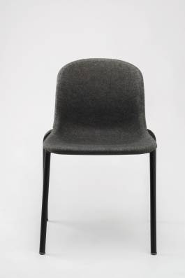 LJ 2 PET Felt Stack Chair Dark Grey / Black