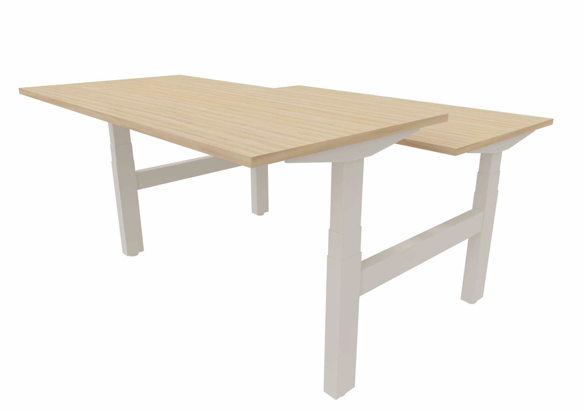 Electric Sit/Stand Duo Desk - White / Lindberg Oak / 160 x 80 cm