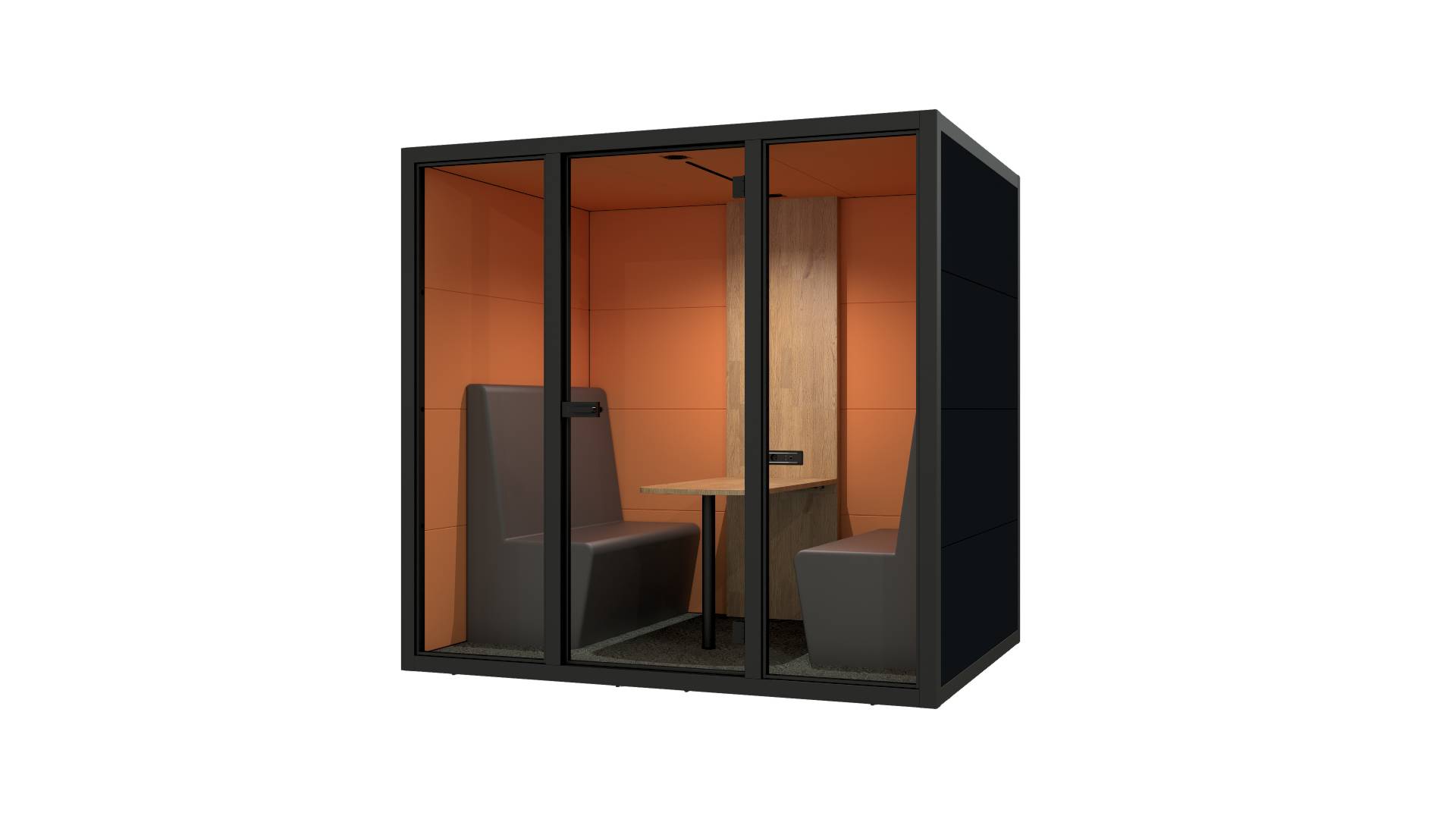 Meetingbox Berlin M zwart oranje