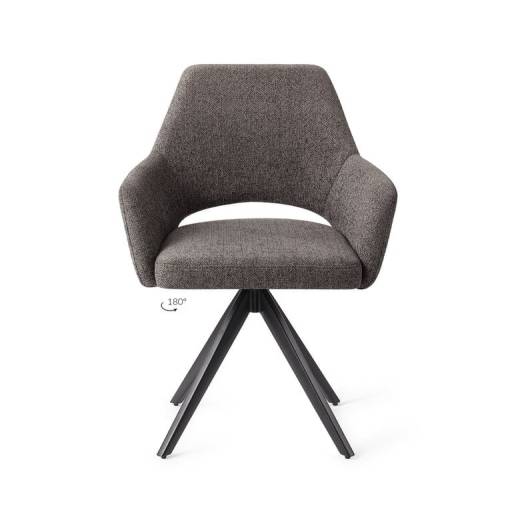 Dining Chair Givet - Matt Black / Dark Grey / Turn 