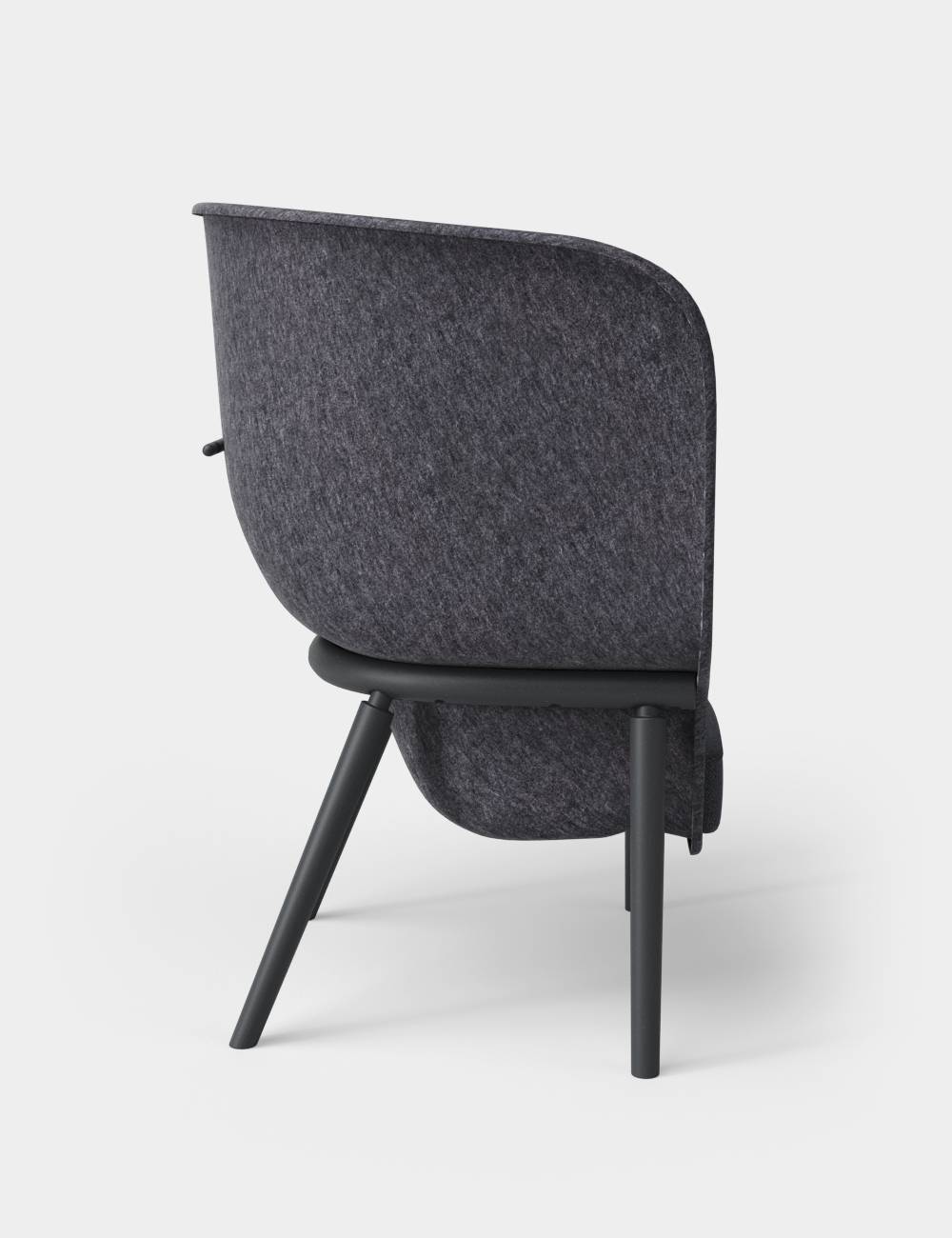 Pod PET Felt Privacy Chair Dark Grey / Black Fiord 171