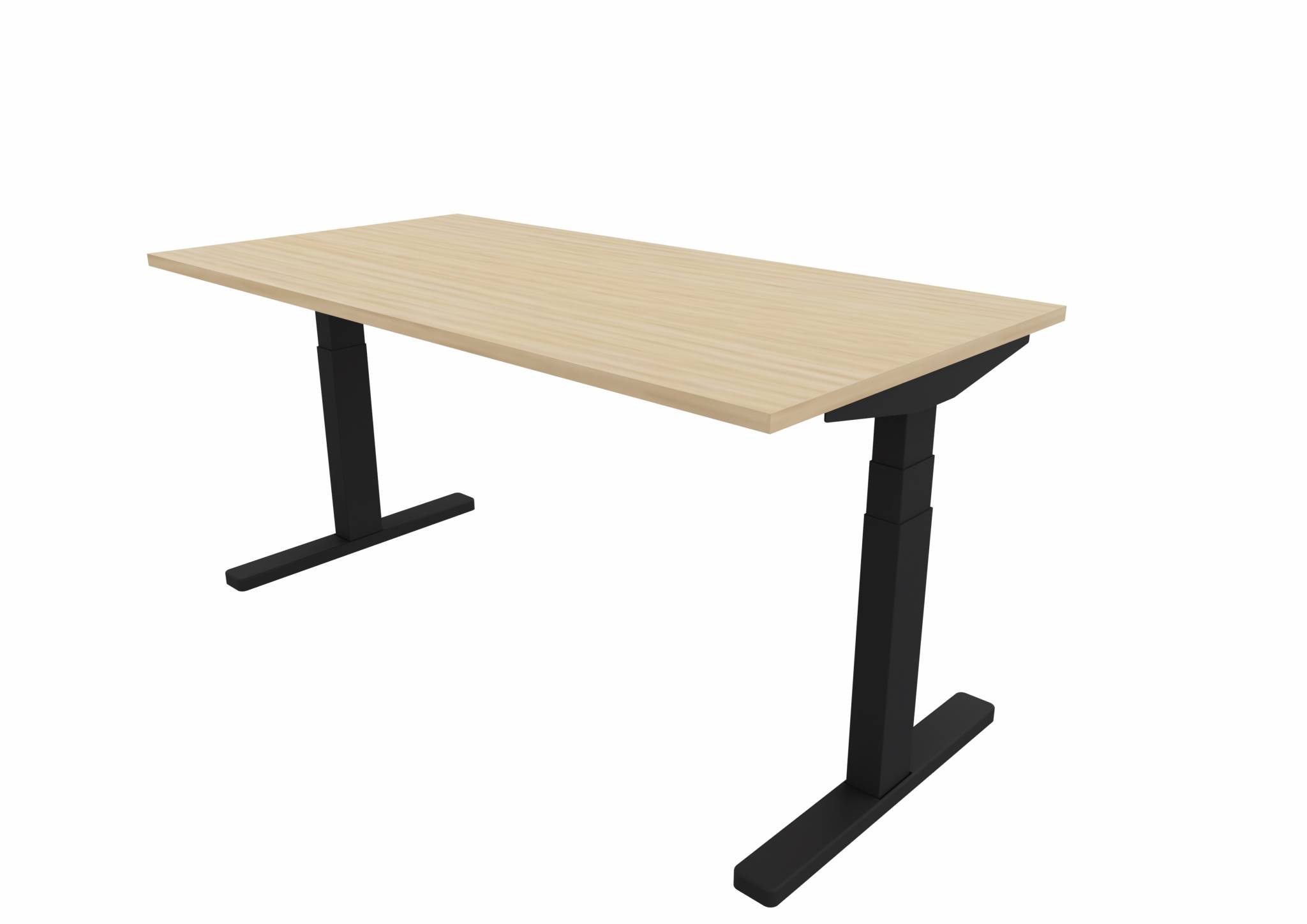 Electric Sit/Stand Desk - Black / Lindberg Oak / 160 x 80 cm