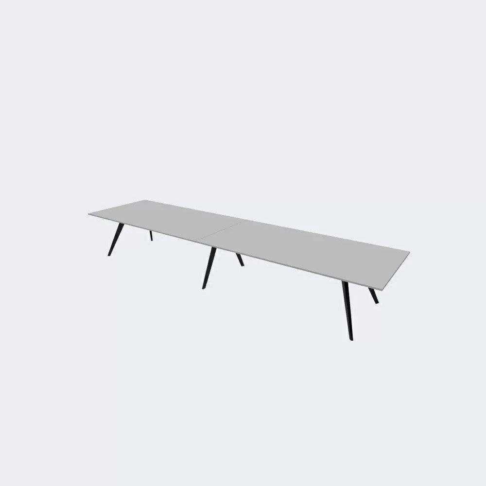 Cabale Vergadertafel Platinagrijs Zwart 100 cm 240 cm