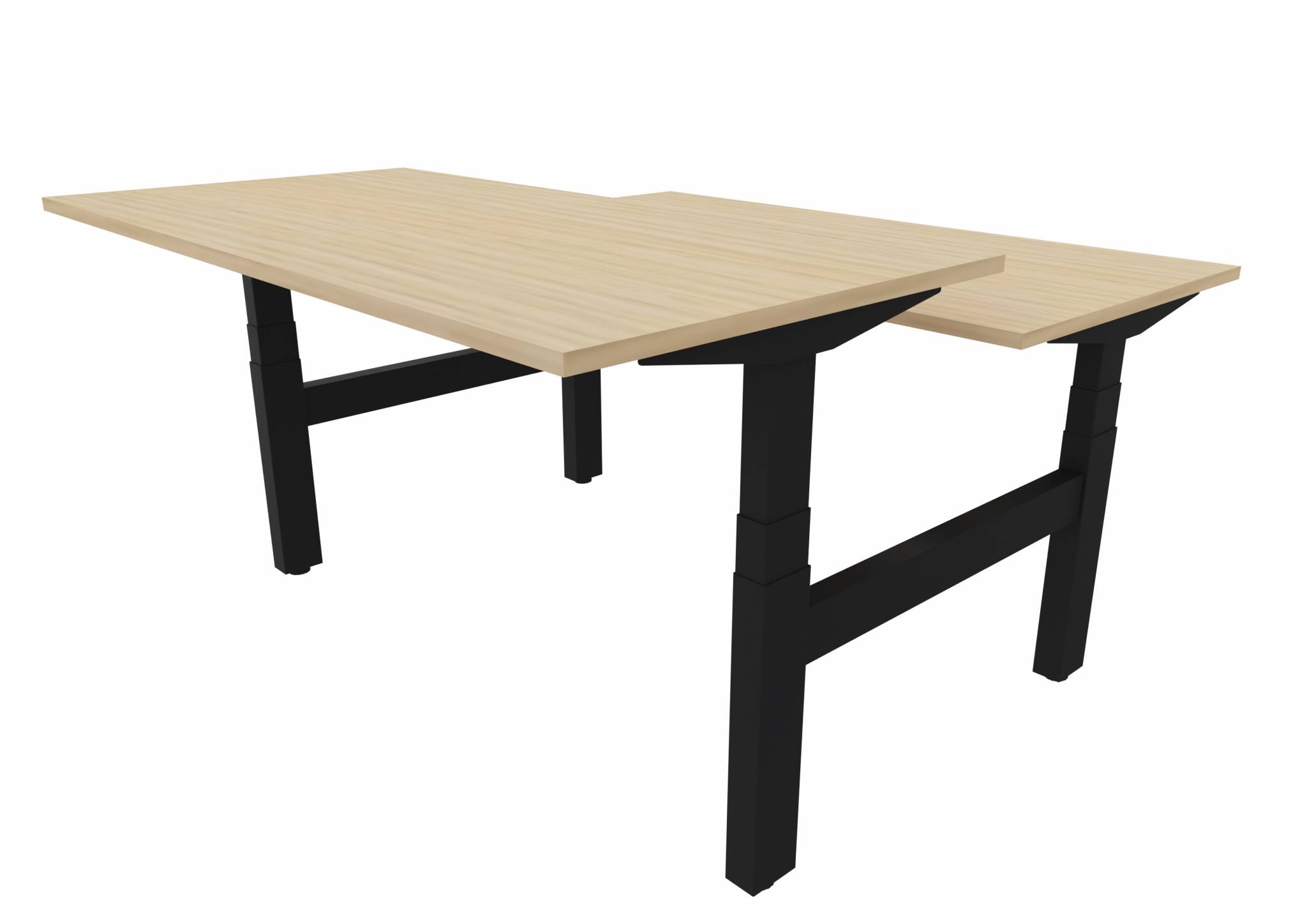 Electric Sit/Stand Duo Desk - Black / Lindberg Oak / 160 x 80 cm