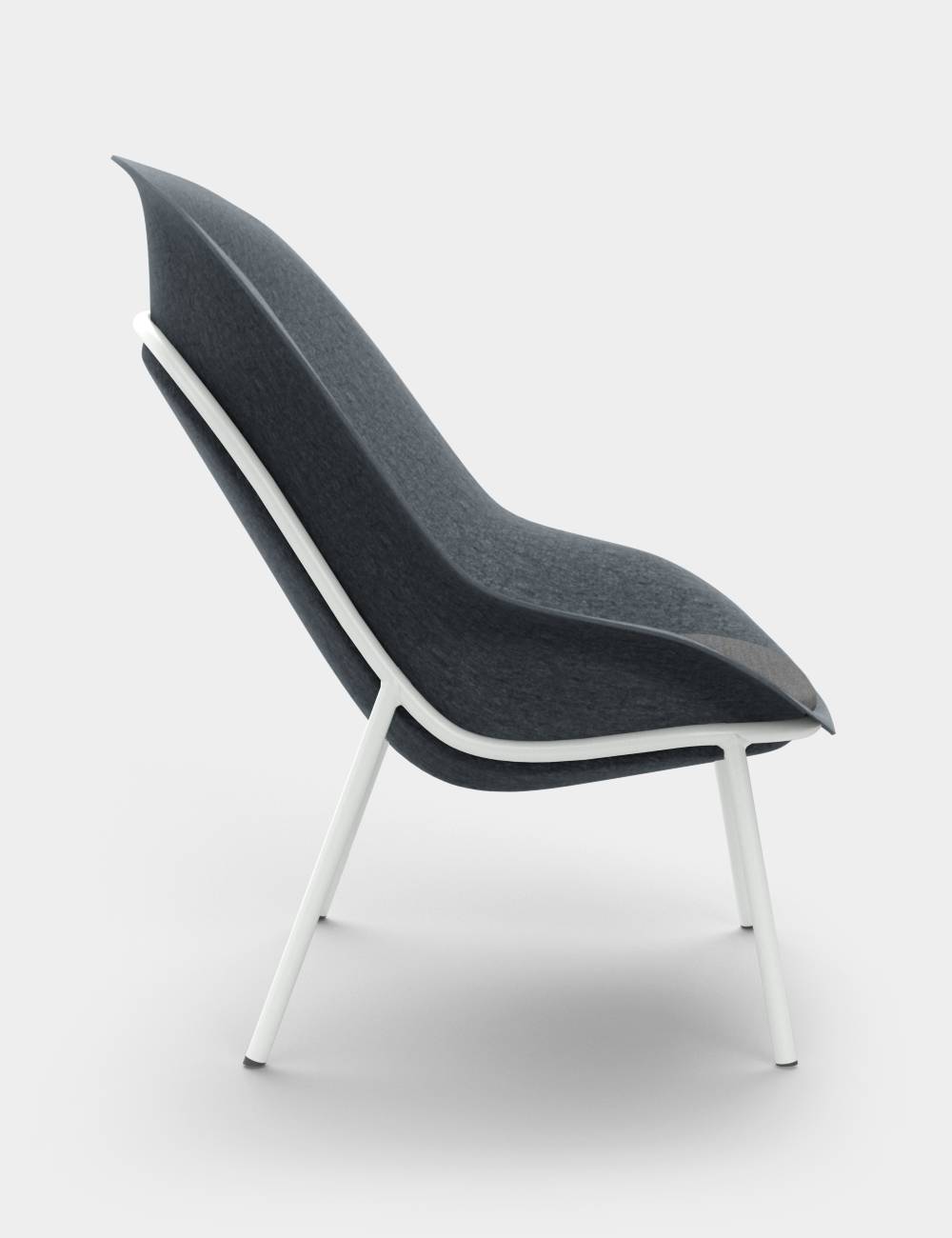Nook PET Felt Lounge Chair Dark Grey / White Fiord 171