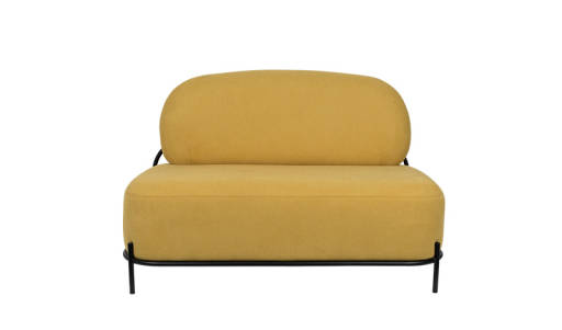 Round 2-seater sofa Nora - Yellow