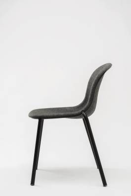 LJ 2 PET Felt Stack Chair Dark Grey / Black