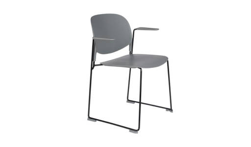 Stackable chair Lonne with armrest - Grey